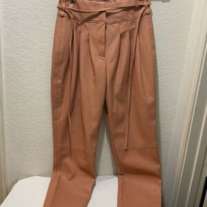 Anthropologie BlankNYC Chelsea Tapered Faux Leather Pleated Adjustable Belt Pant